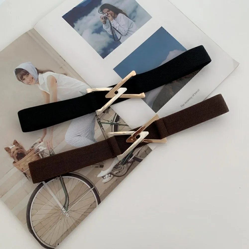 Ladies Brown Triangular Latch Belt - 25 Inches